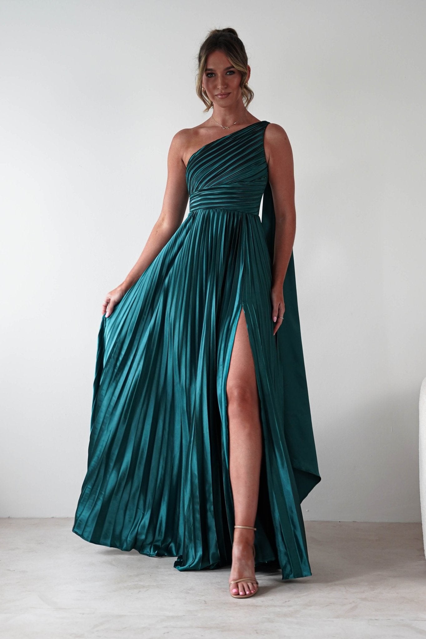 Jianna Peated Maxi Dress | Emerald Green | Oh Hello Clothing | S (8)