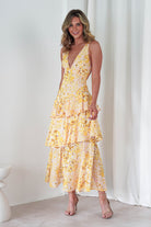 Karlie Floral Print Maxi Dress | Yellow | Oh Hello Clothing | XS (6)