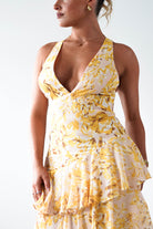 Karlie Floral Print Maxi Dress | Yellow | Oh Hello Clothing | XS (6)