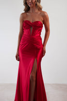 Karra Bodycon Strapless Gown | Red | Oh Hello Clothing | S (8)
