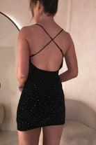 Kellie Diamante Mini Dress | Black | Oh Hello Clothing | S (8)