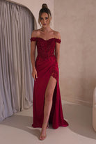 Khacy Embellished Gown | Dark Red | Oh Hello Clothing | XS (6)