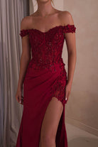 Khacy Embellished Gown | Dark Red | Oh Hello Clothing | XS (6)