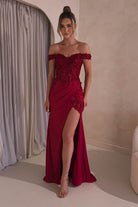 Khacy Embellished Gown | Dark Red | Oh Hello Clothing | XS (6)
