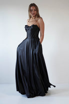 Kristi Strapless A Line Gown | Black | Oh Hello Clothing | XS (6)