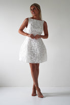 Lanie Round Neck Mini Dress | White | Oh Hello Clothing | XS (6)