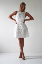 Lanie Round Neck Mini Dress | White | Oh Hello Clothing | XS (6)