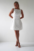 Lanie Round Neck Mini Dress | White | Oh Hello Clothing | XS (6)