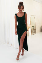 Laurelle Bodycon Midaxi Dress | Forest Green | Oh Hello Clothing | XS (6)