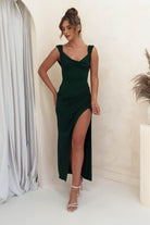 Laurelle Bodycon Midaxi Dress | Forest Green | Oh Hello Clothing | XS (6)