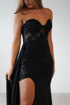 Lavelle Glitter Bodycon Gown | Black | Oh Hello Clothing | XS (6)