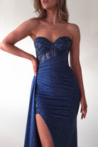 Lavelle Glitter Bodycon Gown | Navy | Oh Hello Clothing | XS (6)