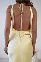 Leah Cowl Neckline Maxi Dress | Yellow | Oh Hello Clothing | XS (6)