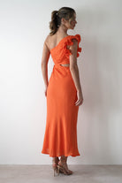 Logen Ruffle Sleeve Midaxi | Orange | Oh Hello Clothing | XS (6)