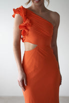 Logen Ruffle Sleeve Midaxi | Orange | Oh Hello Clothing | XS (6)