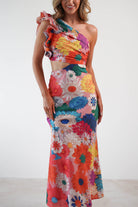 Logen Ruffle Sleeve Midaxi | Orange Floral Print | Oh Hello Clothing | XS (6)