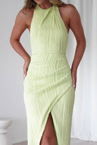 Louisa Ribbed Midaxi Dress | Lime | Oh Hello Clothing | XS (6)