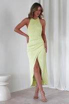 Louisa Ribbed Midaxi Dress | Lime | Oh Hello Clothing | XS (6)