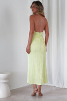 Louisa Ribbed Midaxi Dress | Lime | Oh Hello Clothing | XS (6)