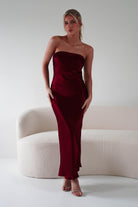 Lucia Soft Satin Slip Midi Dress | Wine | Oh Hello Clothing | XS (6)