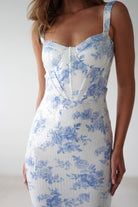 Lynelle Floral Sequin Maxi Dress | Blue/White - Oh Hello Clothing