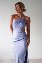 Lyra Soft Matte Satin Maxi Dress | Periwinkle Blue | Oh Hello Clothing | XS (6)