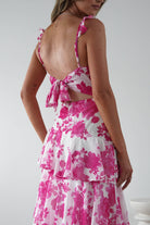 Madrid Ruffle Floral Maxi Dress | Pink | Oh Hello Clothing | XS (6)