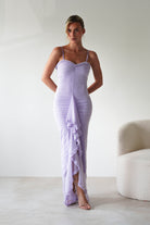 Manuella Mesh Bodycon Midaxi Dress | Lilac | Oh Hello Clothing | XS (6)