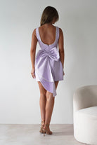 Maria Pearl Bow Detail Mini Dress | Lilac | Oh Hello Clothing | XS (6)