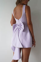 Maria Pearl Bow Detail Mini Dress | Lilac | Oh Hello Clothing | XS (6)