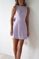 Maria Pearl Bow Detail Mini Dress | Lilac | Oh Hello Clothing | XS (6)