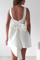 Maria Pearl Bow Detail Mini Dress | White | Oh Hello Clothing | XS (6)
