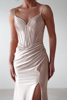 Meaghan Bodycon Gown | Champagne | Oh Hello Clothing | S (8)