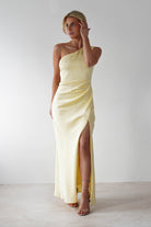 Meera Soft Matte Satin Midaxi Dress | Yellow - Oh Hello Clothing