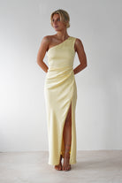 Meera Soft Matte Satin Midaxi Dress | Yellow - Oh Hello Clothing