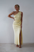 Meera Soft Matte Satin Midaxi Dress | Yellow - Oh Hello Clothing