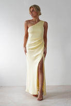 Meera Soft Matte Satin Midaxi Dress | Yellow - Oh Hello Clothing