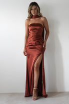 Melanie Soft Satin Maxi Gown | Rust | Oh Hello Clothing | XS (6)