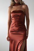 Melanie Soft Satin Maxi Gown | Rust | Oh Hello Clothing | XS (6)