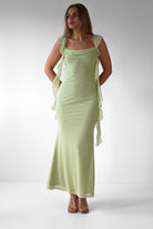 Miranda Ruffle Midaxi Dress | Pistachio | Oh Hello Clothing | XS (6)