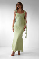 Miranda Ruffle Midaxi Dress | Pistachio | Oh Hello Clothing | XS (6)