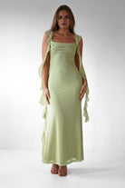 Miranda Ruffle Midaxi Dress | Pistachio | Oh Hello Clothing | XS (6)