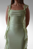 Miranda Ruffle Midaxi Dress | Pistachio | Oh Hello Clothing | XS (6)