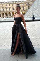 Miya Corset A - Line Satin Gown | Black | Oh Hello Clothing | XS (6)