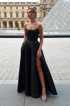 Miya Corset A - Line Satin Gown | Black | Oh Hello Clothing | XS (6)