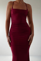 Monette Bodycon Maxi Gown | Burgundy | Oh Hello Clothing | XS (6)