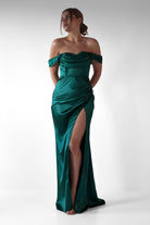 Monica Off The Shoulder Gown | Emerald Green | Oh Hello Clothing | XS (6)