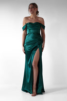 Monica Off The Shoulder Gown | Emerald Green | Oh Hello Clothing | XS (6)