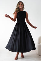 Monroe Skater Midaxi Dress | Black | Oh Hello Clothing | XS (6)