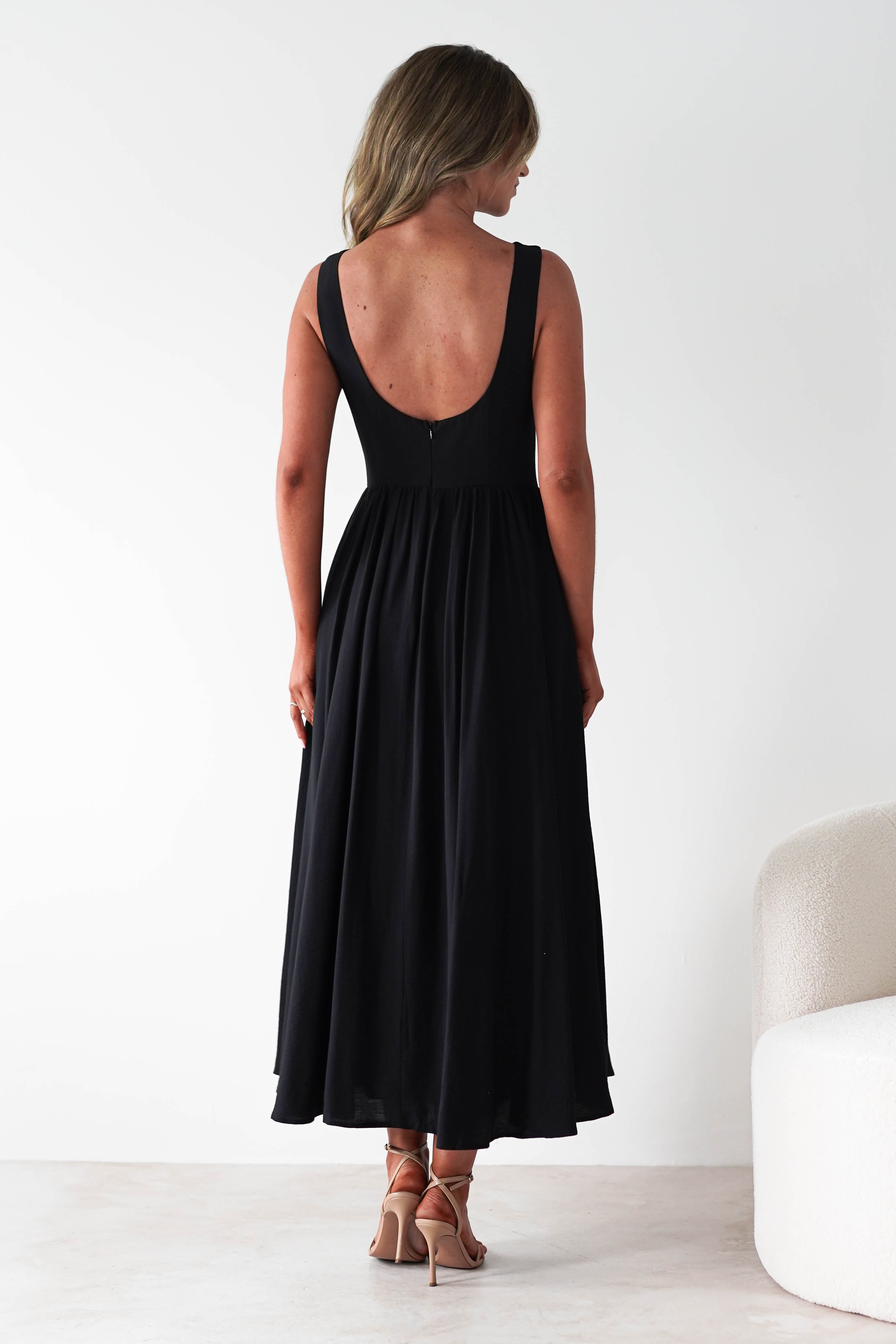 Monroe Skater Midaxi Dress | Black | Oh Hello Clothing | XS (6)